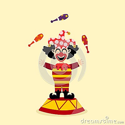 circus clown illustration Vector Illustration